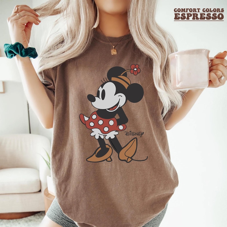 Comfort Colors®Disney Classic Minnie Mouse Pose Shirt, Minnie Shirt, Disneyland Holiday Vacation Shirt, Disney Retro Shirt image 1