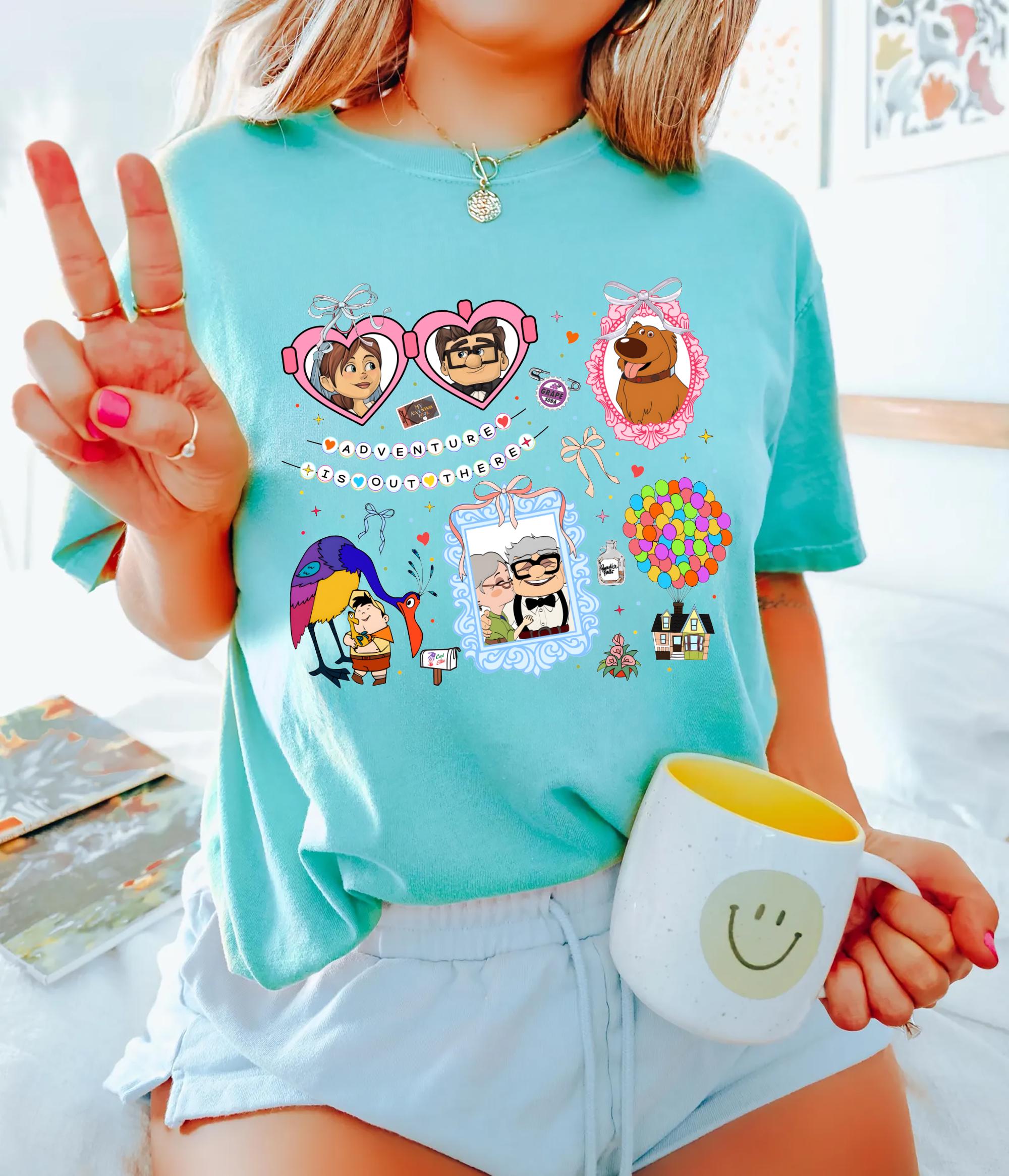 Comfort Colors® Disney Up T-Shirt, Coquette Bow Shirt, Ellie And Carl Shirt, Disney Adventure Shirt, Disney Couple Tees