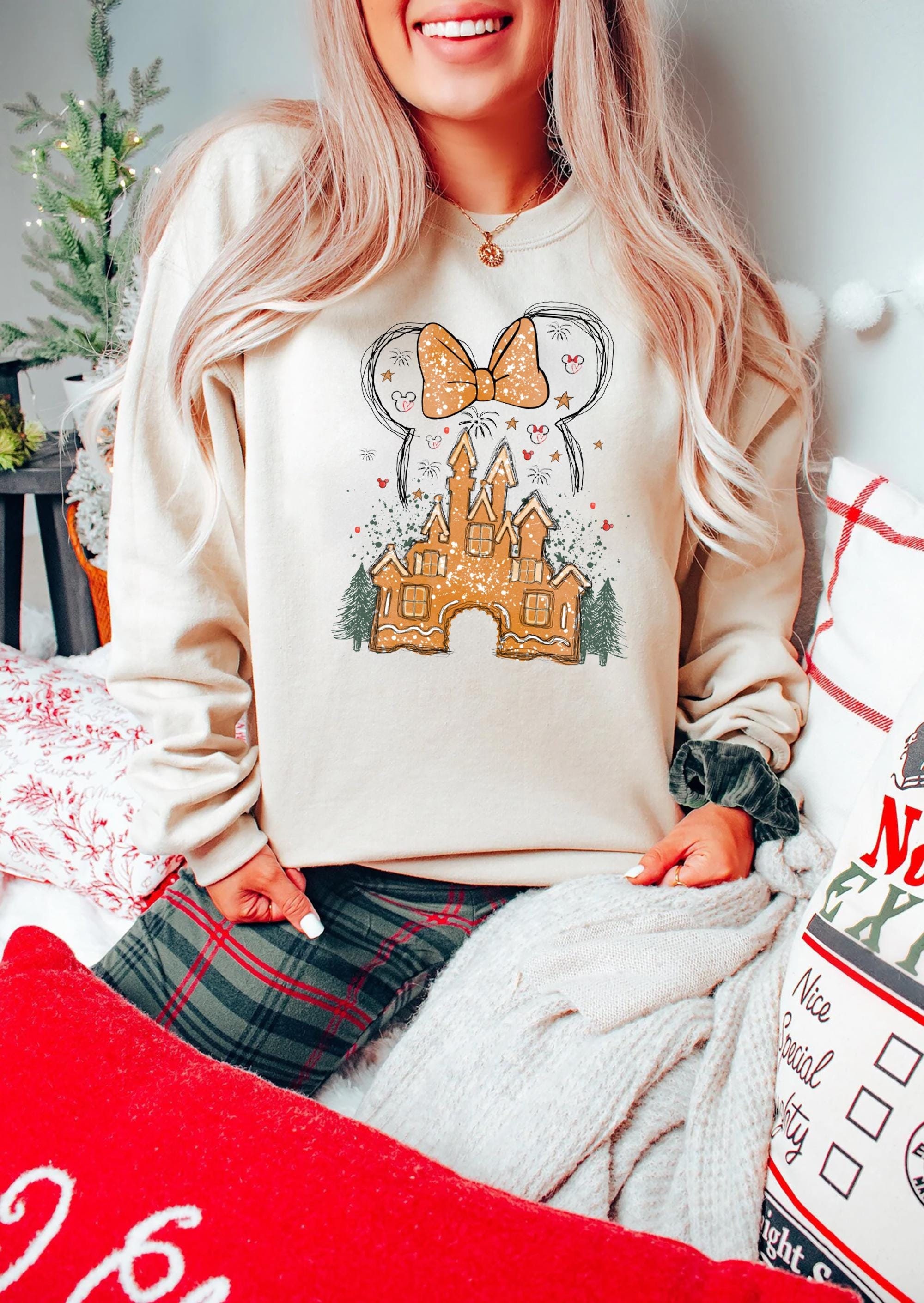 Disney Gingerbread Castle Sweatshirt, Christmas Castle Shirt, Disney Christmas Shirt, Mickey Christmas Shirt, Disney Christmas Family Shirts