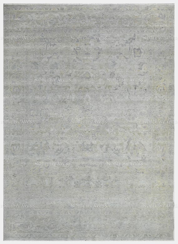 Hand-knotted, solid grey-beige modern rug with subtle texture – ideal for minimalist, Scandinavian, or neutral-toned interiors, Bedroom Rug