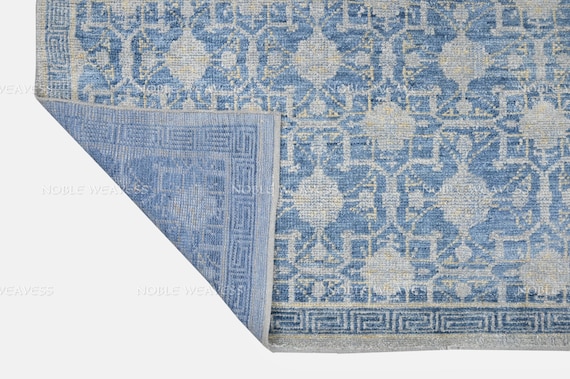 Hand Knotted Ghazni Wool Rug: Traditional Oushak Floral Design, 8x10