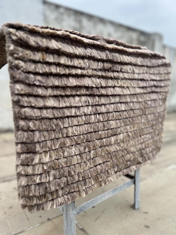 Hand Knotted Jute Rug: Taupe Brown Abrash, Natural Fiber Area Carpet