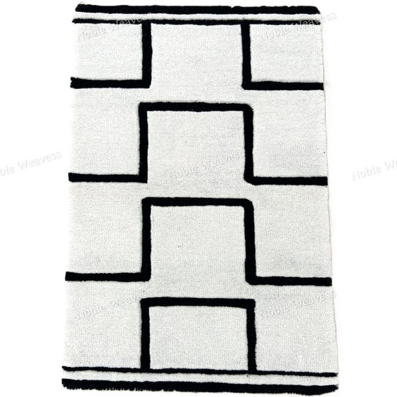 Hand Tufted New Zealand Wool Rug 8x10: Modern Geometric Design