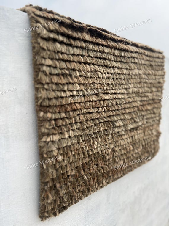 Hand Knotted Jute Rug: Chunky Rustic Texture, Natural Fiber Carpet
