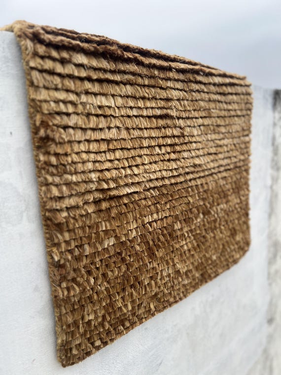 Hand Knotted Jute Rug: Abrash Brown, Natural Texture, Sustainable