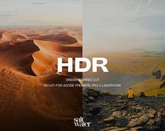 60 HDR Cinematic LUTs | Video Color Grading Presets | Premiere Pro After Effects | Film Video Filter Digital Download