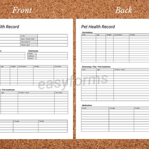 Pet Health Record Template | Puppy Vaccination Record | Pet Medication ...