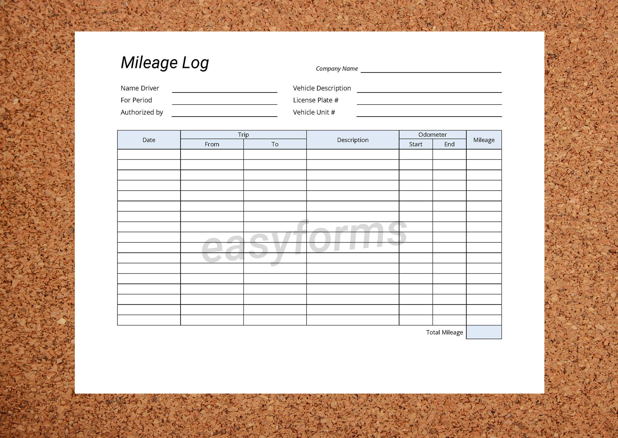 27 Printable Mileage Log Template Forms - Fillable Samples in PDF, Word to  Download