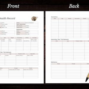 Dog Health Record Canva Template | Puppy Vaccination Record | Pet ...