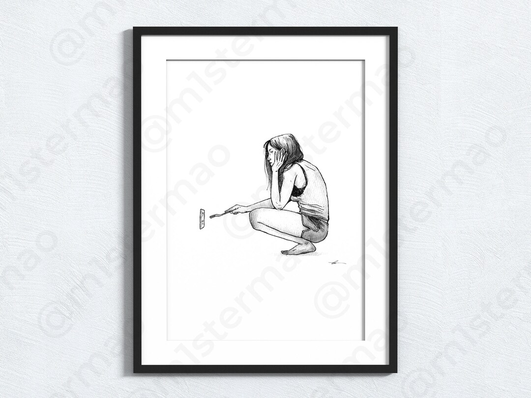 Fork Girl Digital Download Printable Wall Art Minimal Etsy