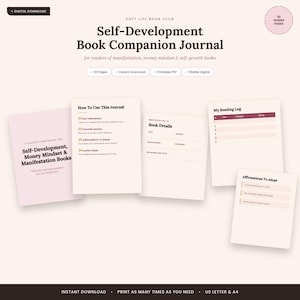 Self-Development Book Companion Journal | Manifestation, Money Mindset (Printable PDF)