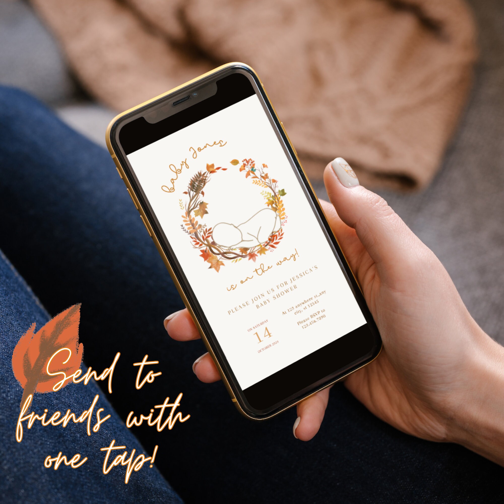 Autumn Baby Shower Mobile Evite | Customizable Digital Invitation ...