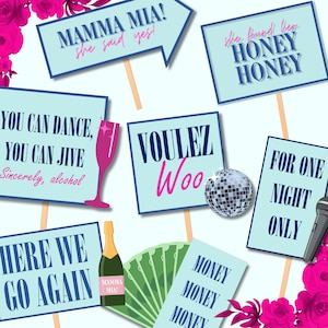 Mamma Mia Party | Bachelorette & Hen Party Photobooth Props | Mamma Mia Decorations - DIY Digital Download