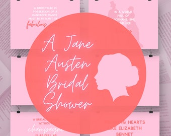 Poster per addio al nubilato di Jane Austen / Decorazioni letterarie per addio al nubilato (download digitale)