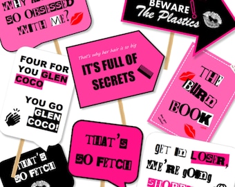 MEAN GIRLS Party! 14+ Printable Photobooth Props Party Decorations | Perfect for Parties, Bachelorettes & Hen Dos