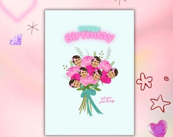Heated Rivalry Birthday Card: Bouquet of Rozys / Connor Storrie Postcard, Shane Hollander & Ilya Rozanov Inspired Digital Download