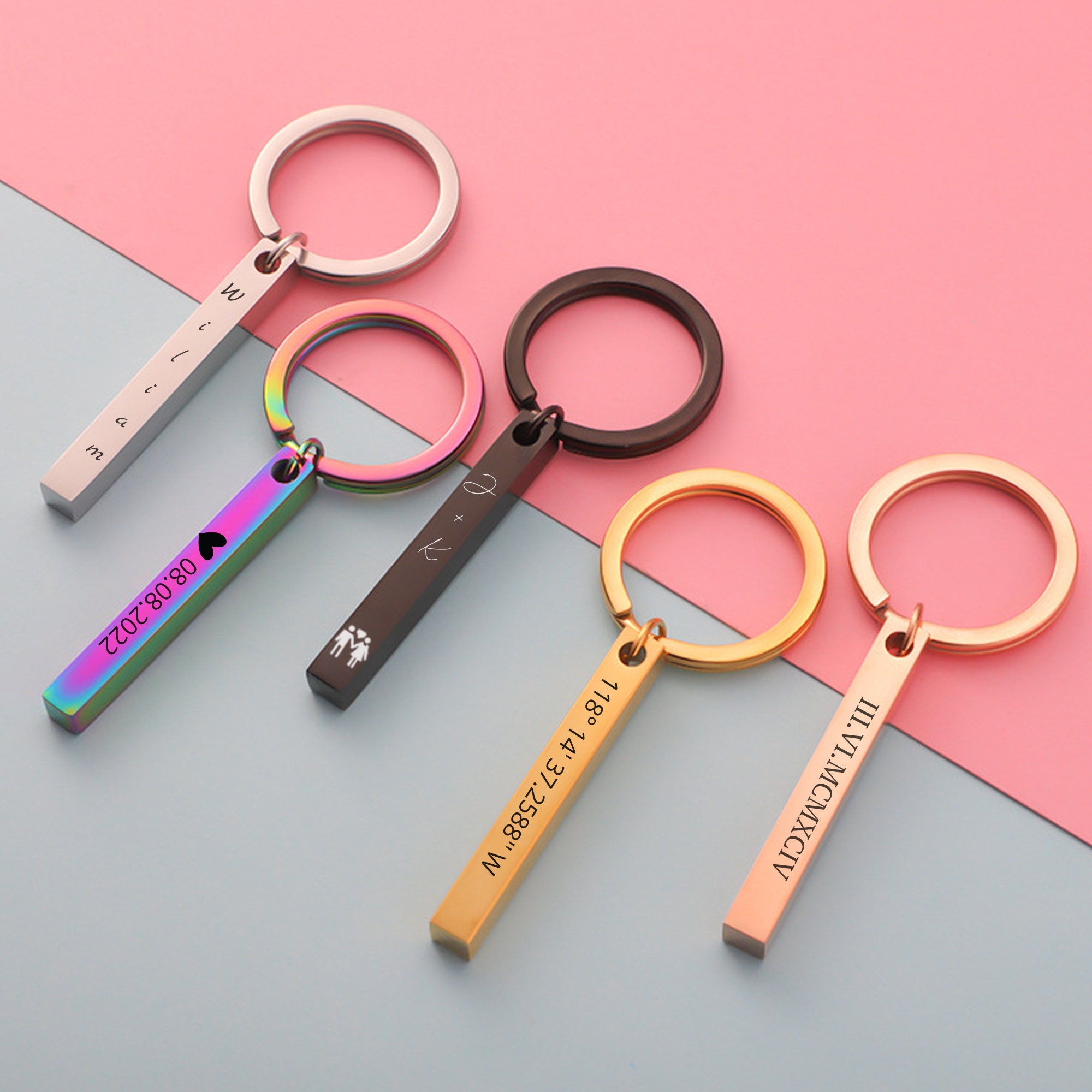 custom engraved 3d bar Keychain, custom keychains, personalized gift,boyfriend gift