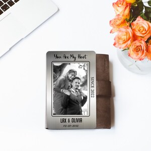 Tarjeta de billetera de metal personalizada para novio o novia, esposo o esposa, regalo de aniversario, tarjeta de nombre de pareja personalizada, tarjetas del día de San Valentín