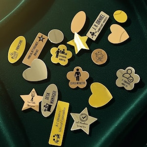 Personalized School Badge: Laser Engraved Custom Name Tag Pin