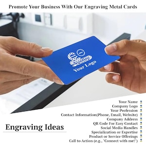 Custom Black Metal Business Card Engraved QR Code Wallet Insert Personalized Executive Gift