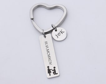 Personalized Couples Coordinate Stainless Steel Keychains,Custom Romantic Keychain, Custom Photo KeychainValentine&#39;s Day Gift For Her Him