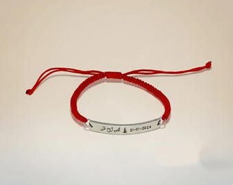 Personalized Engraved Braided Rope Bracelets Metal ID Plaque Crochet Belt Bracelet Adjustable Paracord Bracelet Bangle Bracelet Custom Name