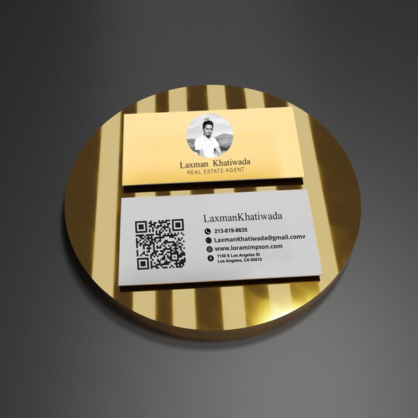 Metal Engraved Business Card Qr Code Etsy