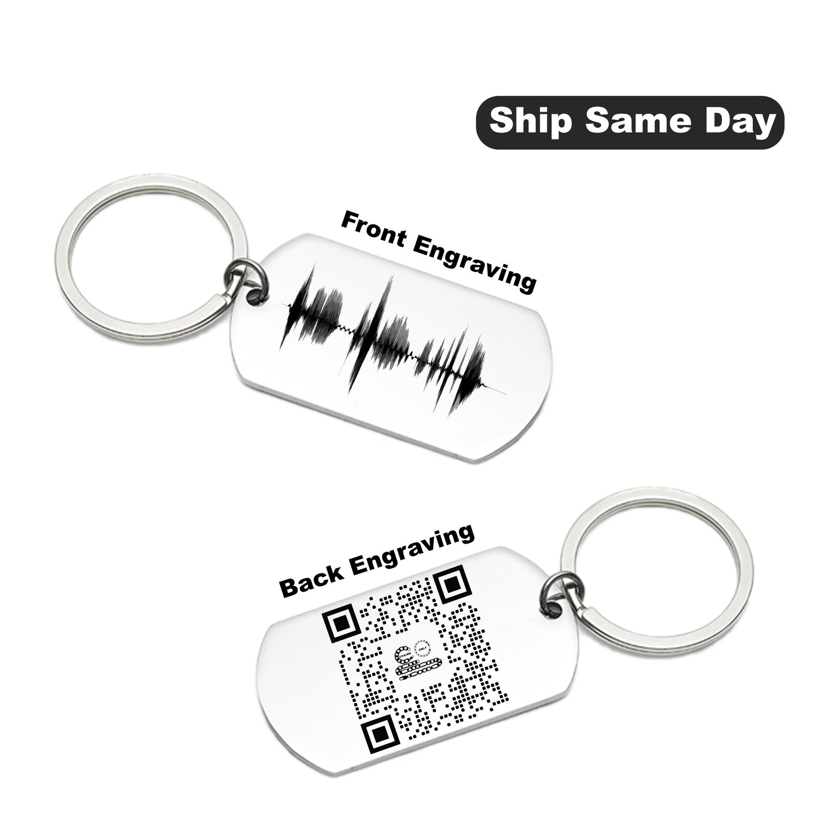 Soundwave QR Code Keychain Voice Recording Keychain Audio Etsy