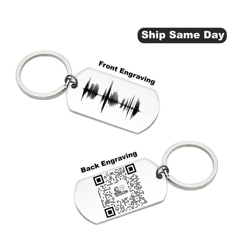 Soundwave QR Code Keychain Voice Recording Keychain Audio Etsy