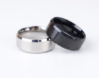 Personalized Engraved Ring, 8mm Name Jewelry, Custom Stainless Steel Band, Gift for Mom, Women, Anniversary Gift