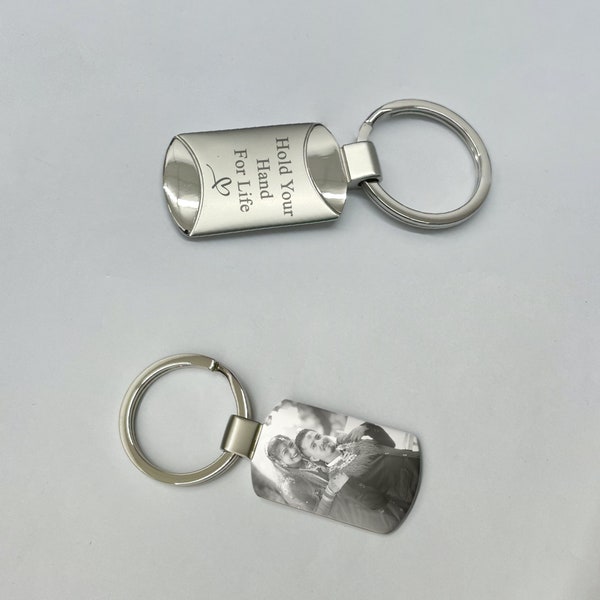 Engraved Picture keychain, Custom Name Keyring, Couple Fingerprint key chains, personalized jewelry gift, Perfect gifts for mom mothers day