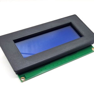 Bezel enclosure installation mounting frame for arduino raspberry LCD display 2004 20x4 4x20 Yverinc Labs Black
