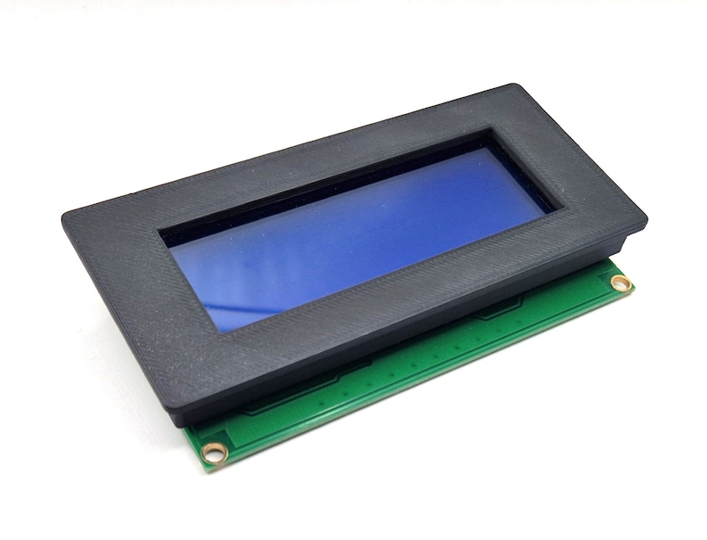 Bezel enclosure installation mounting frame for arduino raspberry LCD display 2004 20x4 4x20 Yverinc Labs Black