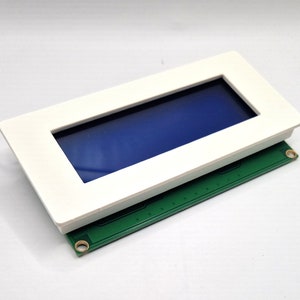 Bezel enclosure installation mounting frame for arduino raspberry LCD display 2004 20x4 4x20 Yverinc Labs White