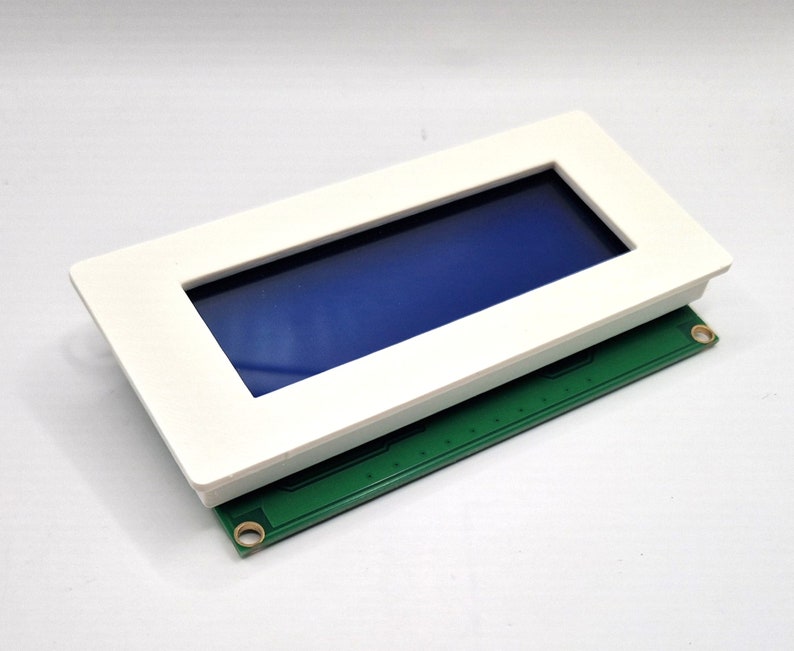 Bezel enclosure installation mounting frame for arduino raspberry LCD display 2004 20x4 4x20 Yverinc Labs White