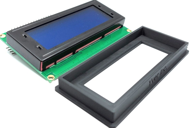 Bezel enclosure installation mounting frame for arduino raspberry LCD display 2004 20x4 4x20 Yverinc Labs image 6