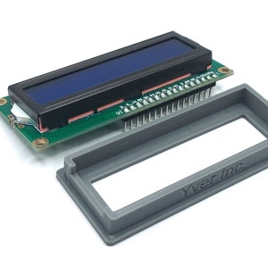 Bezel enclosure installation mounting frame for arduino raspberry LCD display 1602 16x2 2x16 XS extra small Yverinc Labs image 2