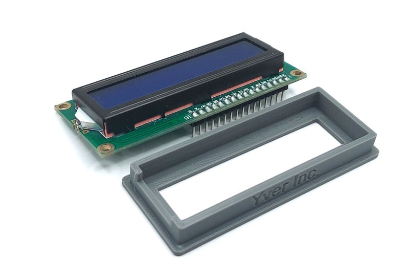 Bezel enclosure installation mounting frame for arduino raspberry LCD display 1602 16x2 2x16 XS extra small Yverinc Labs image 2