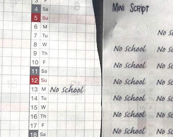 CUSTOM Micro Script Stickers - Handwritten Style | Custom Text | White / Transparent stickers | Functional Planner | Minimal Planner