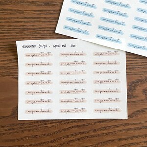 Uitgelicht BELANGRIJK | Gemarkeerde scriptstickers | Functionele scriptstickers | Plannerstickers, Bujo | Minimale stickers