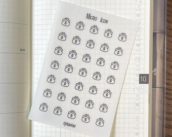 Micro Icon Money | Dollar Icon Stickers  | Wallet | Doodle Icon | Transparent stickers | Minimal Functional Planner Stickers | Mini Icon