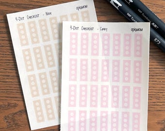 CHECKLIST | 4 Dot Checklist | Transparent Dot Checklist | 28 colors Mini Checklist | Functional Planner Stickers | Minimal Stickers