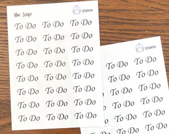 Mini Script TODO | To Do Planner script stickers | Functional Script Stickers | Planner stickers, Bujo | Minimal Stickers