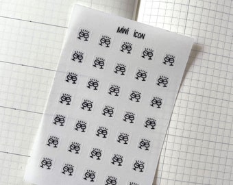 Mini adesivi con icone - CHEERS/ Adesivi trasparenti / Adesivi trasparenti opachi / Adesivi per planner minimali e funzionali / Adesivi personali tascabili A5