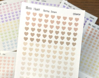 Micro Heart | Transparent Heart Shape | 28 colors, Functional Planner Stickers | Minimal Planner Stickers, Planner stickers, Journal sticker