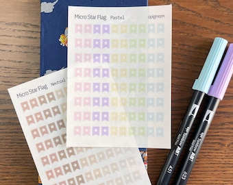 Micro Star Flag | Page Flag | 28 colors, Functional Planner Stickers | Minimal Planner Stickers, Planner stickers, Journal sticker