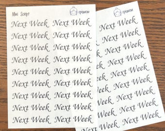 Mini Script NEXT WEEK | Header script stickers | Functional Script Stickers | Planner stickers, Bujo | Minimal Stickers