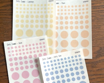 DOTS COMBO| Multiple Size Dots | Transparent dots | 28 colors, Functional Planner Stickers | Minimal Planner Sticker, Bullet Journal Sticker