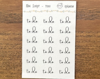To Do - Mini Script planner stickers | Transparent script stickers | Functional Planner Stickers | Minimal Planner Stickers