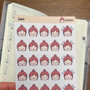 Emoji Planner Stickers | Cute Emoji | Hand-drawn mood stickers | Facial expression | Decorative Planner Stickers, Journal Stickers